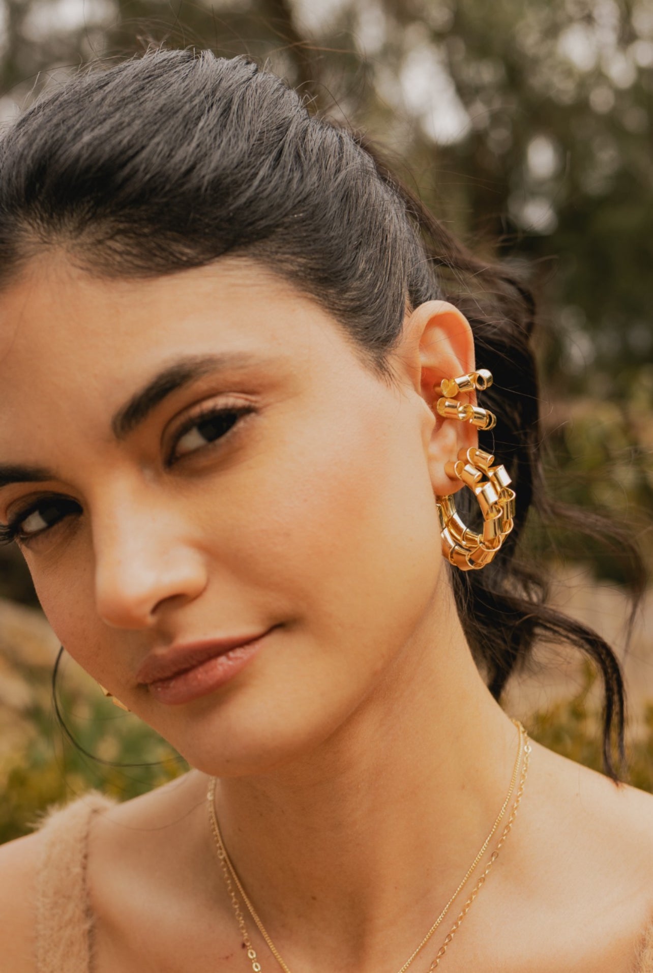 Arracada Feston mediana y Cuff Feston