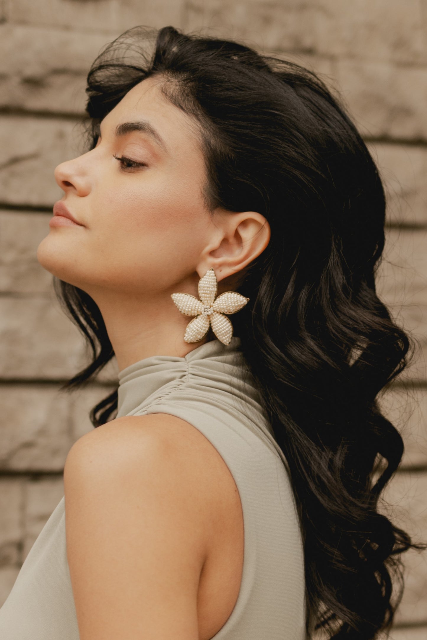 ARETE JAZMIN GRANDE- BLANCO