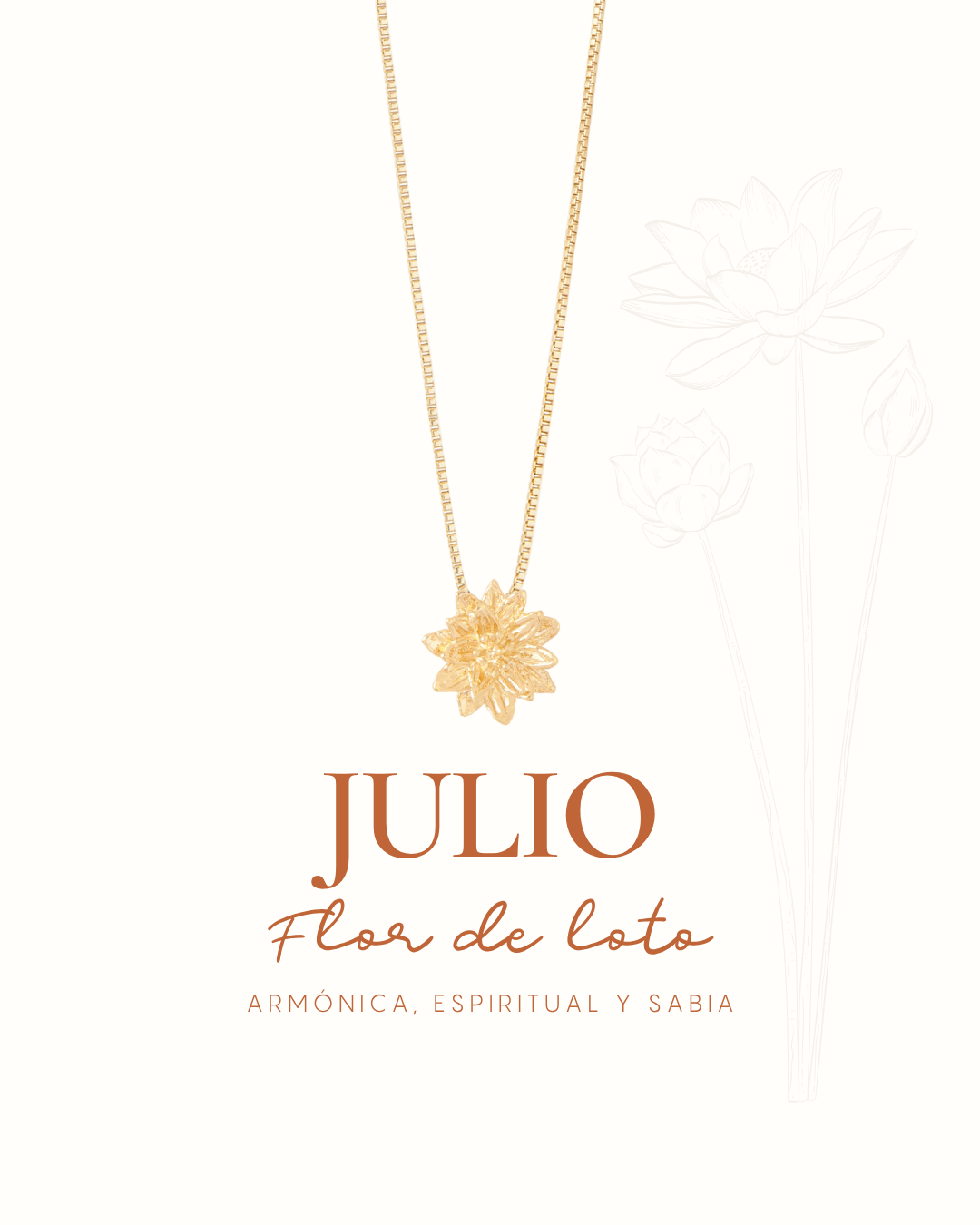 COLLAR ENTRE FLOR, JULIO- FLOR DE LOTO