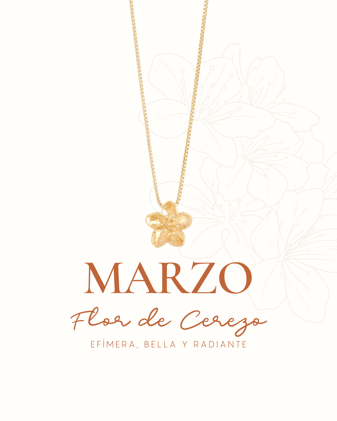 COLLAR ENTRE FLOR, MARZO- FLOR DE CEREZO