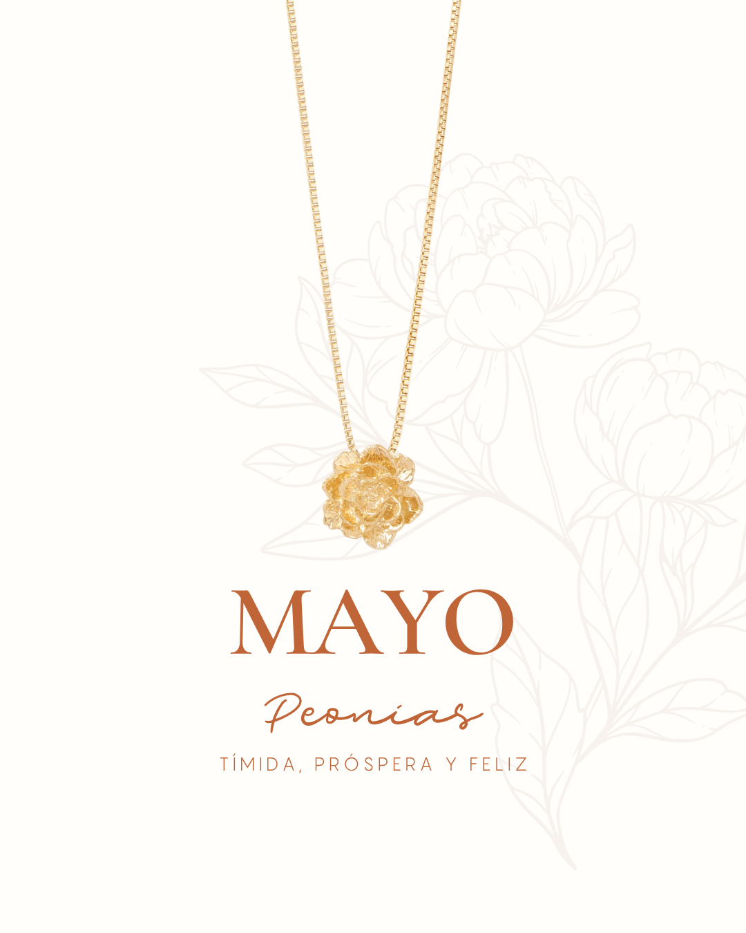 COLLAR ENTRE FLOR, MAYO- PEONIA