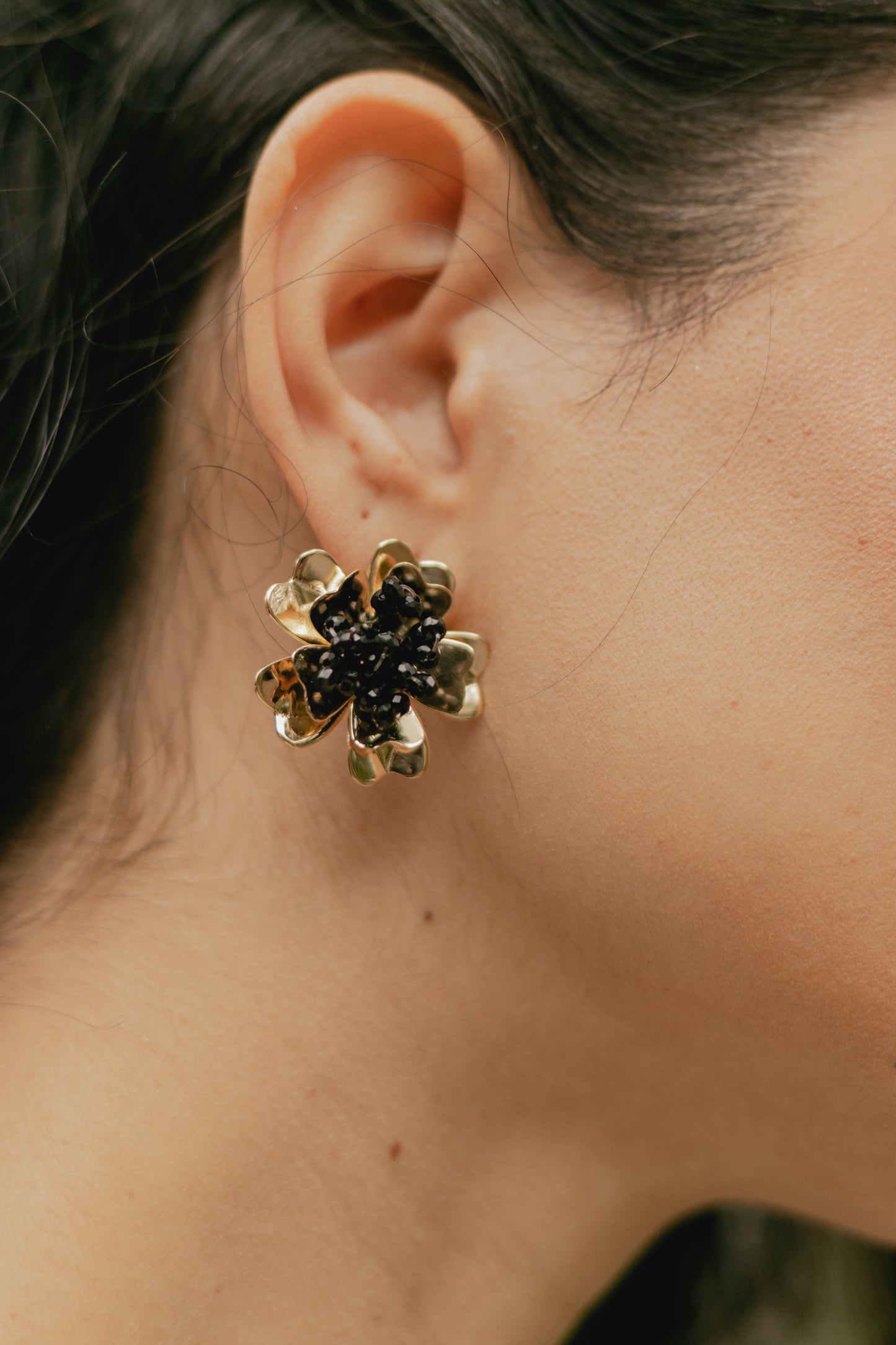 ARETE ZINIA PEQUEÑO- NEGRO