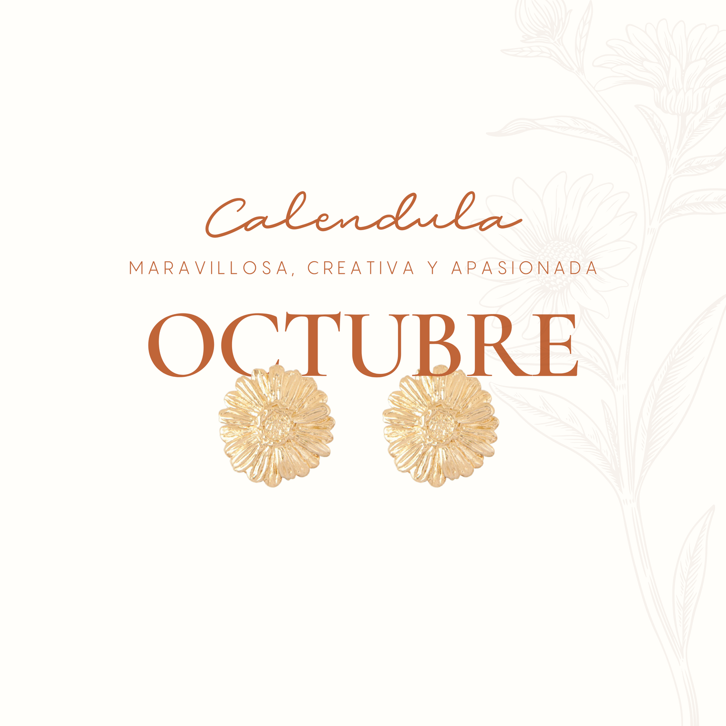 BROQUEL ENTRE FLOR, OCTUBRE- CALENDULA