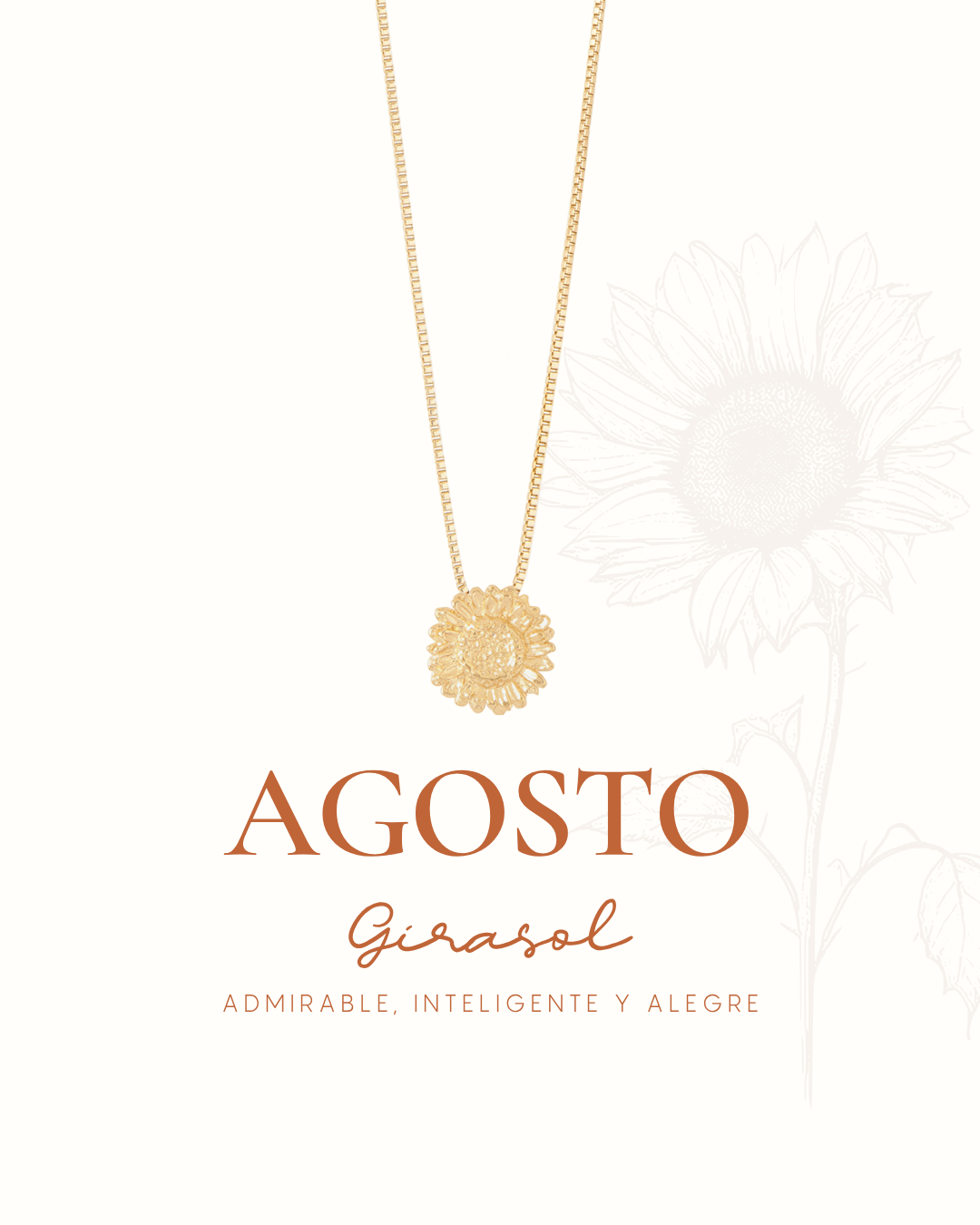 COLLAR ENTRE FLOR, AGOSTO- GIRASOL