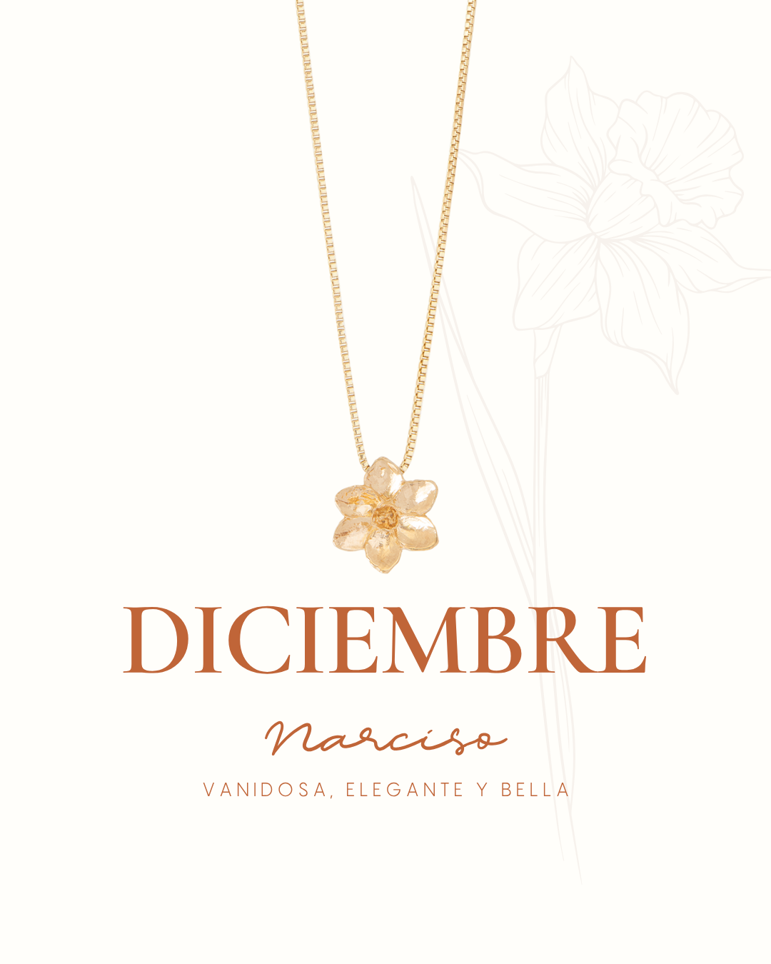 COLLAR ENTRE FLOR, DICIEMBRE- NARCISO