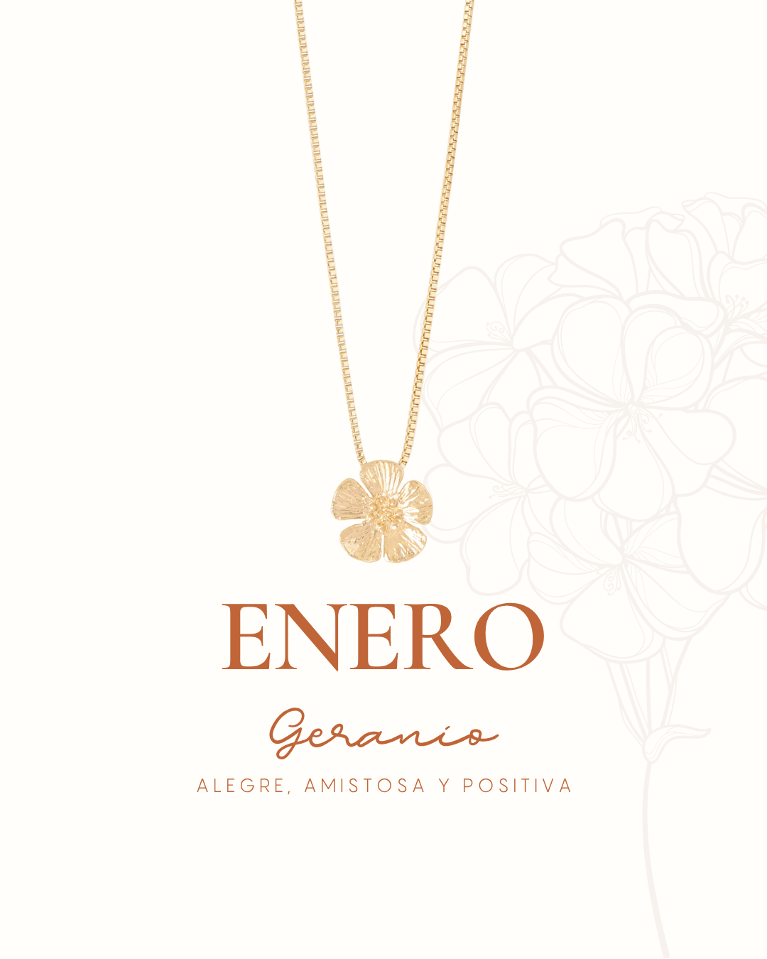 COLLAR ENTRE FLOR, ENERO- GERANIO