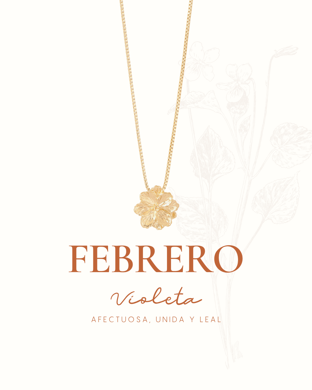 COLLAR ENTRE FLOR, FEBRERO- VIOLETA