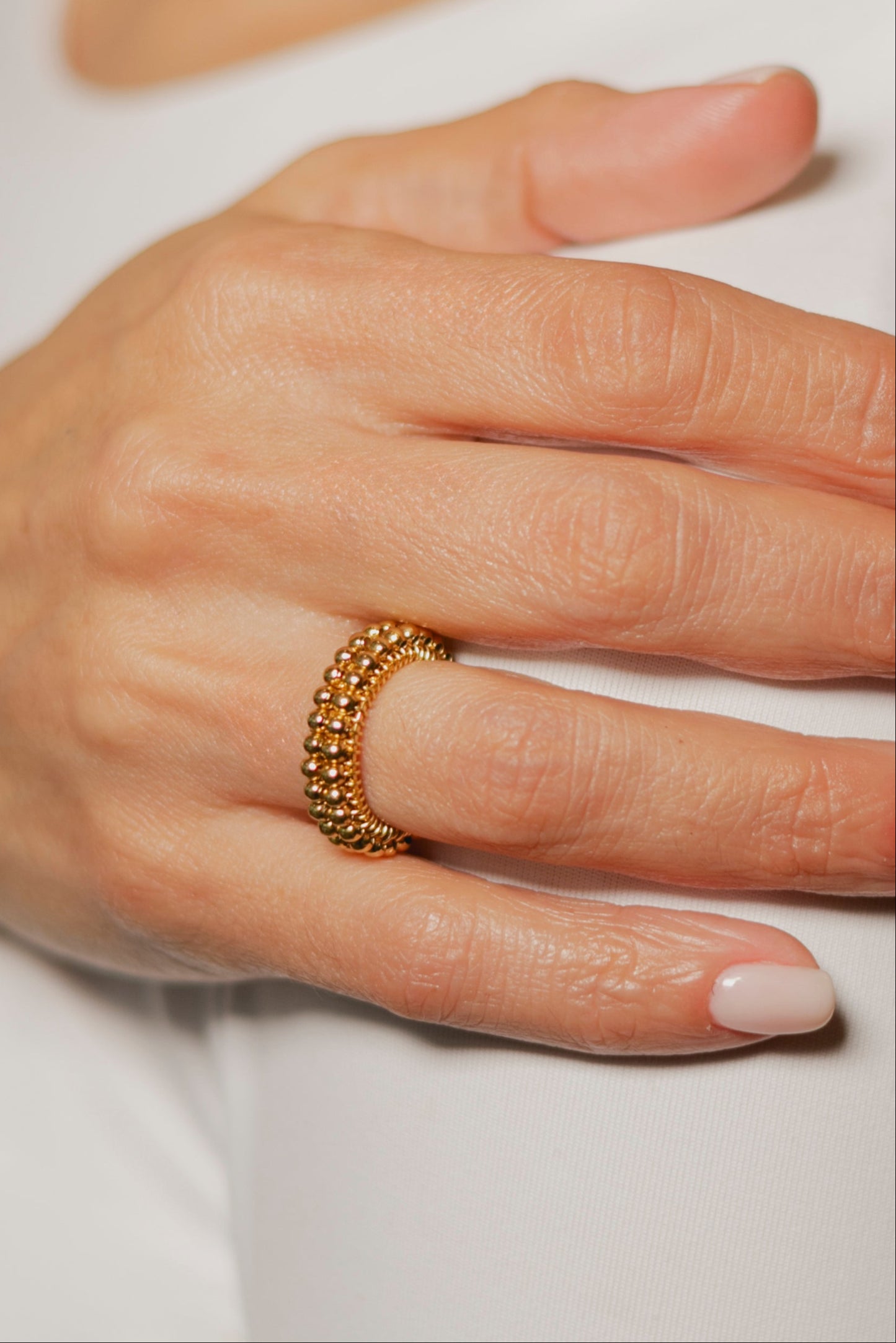 ANILLO ABANICO DOBLE- DORADO