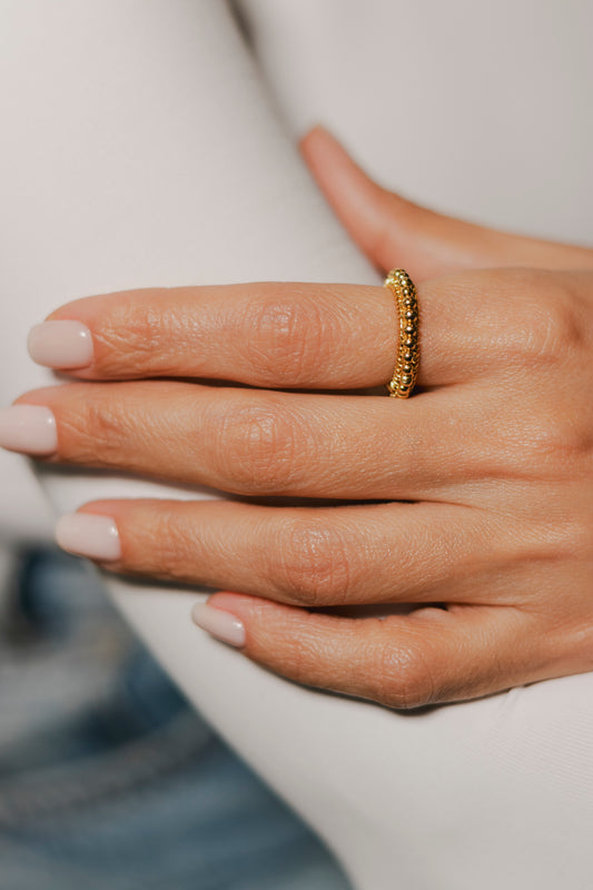 ANILLO ABANICO SENCILLO- DORADO