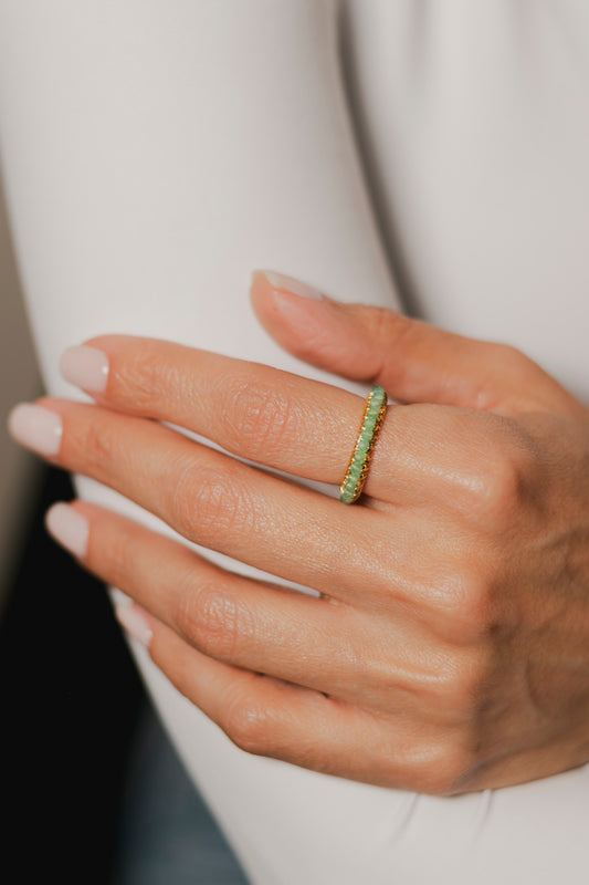 ANILLO ABANICO SENCILLO- AQUA