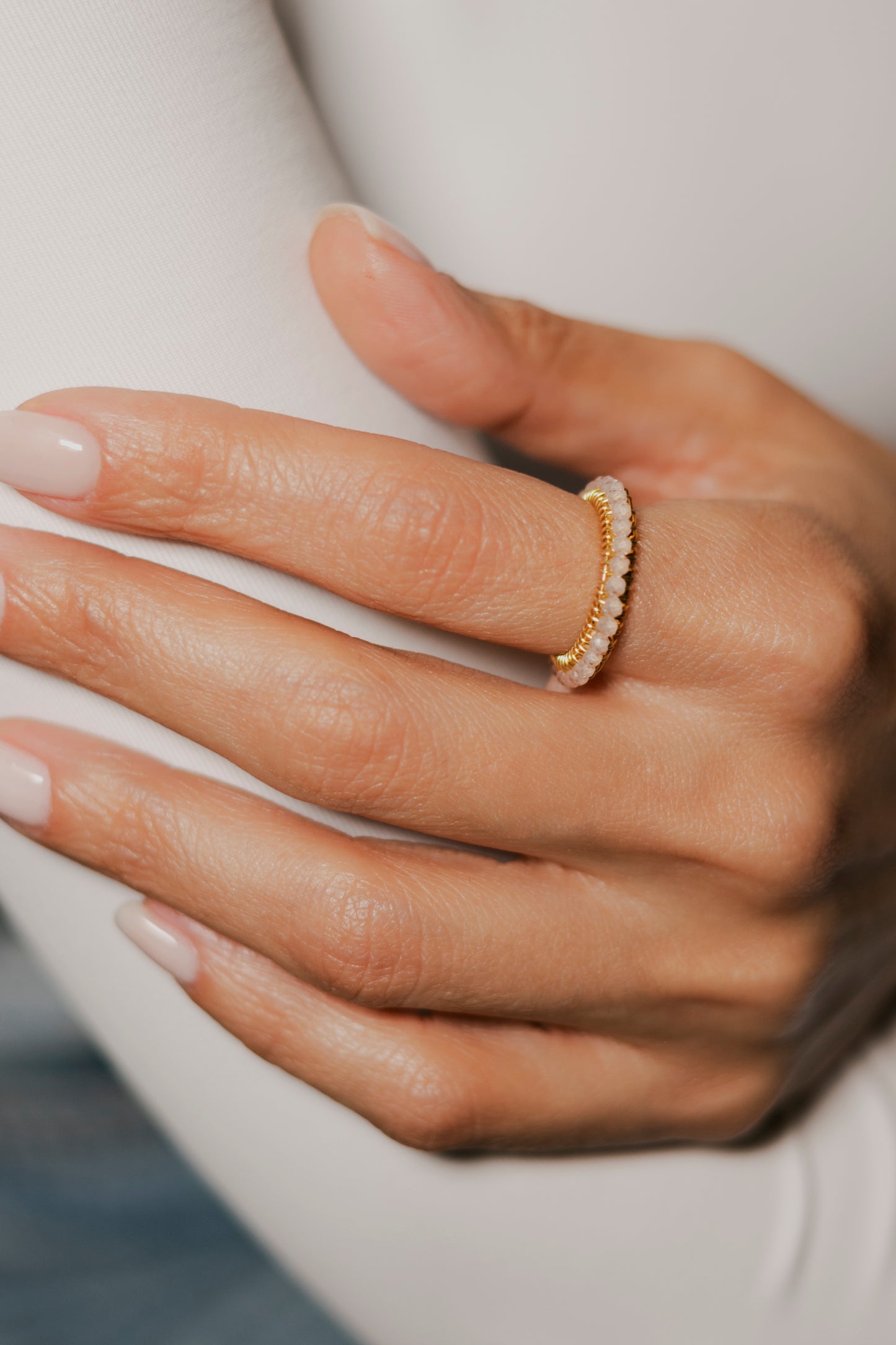 ANILLO ABANICO SENCILLO- ROSA