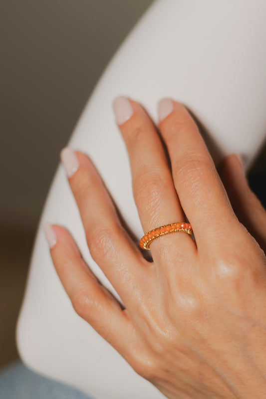 ANILLO ABANICO SENCILLO- NARANJA