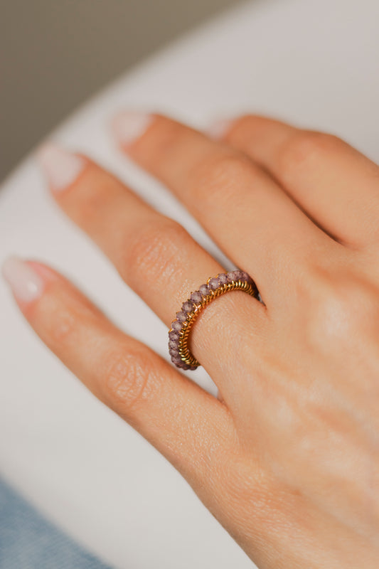 ANILLO ABANICO SENCILLO- LILA
