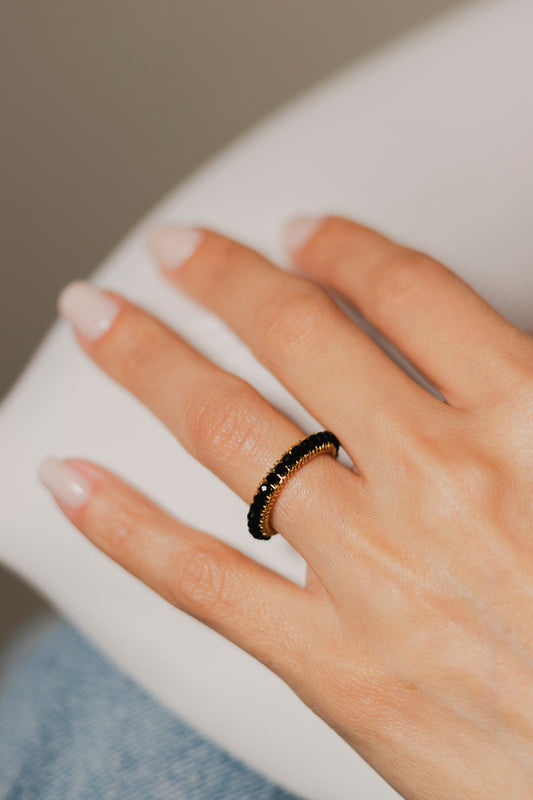 ANILLO ABANICO SENCILLO- NEGRO