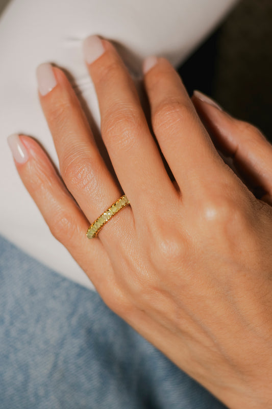 ANILLO ABANICO SENCILLO- VERDE MANZANA