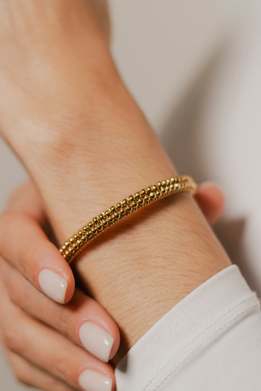 BRAZALETE ABANICO- DORADO DOBLE