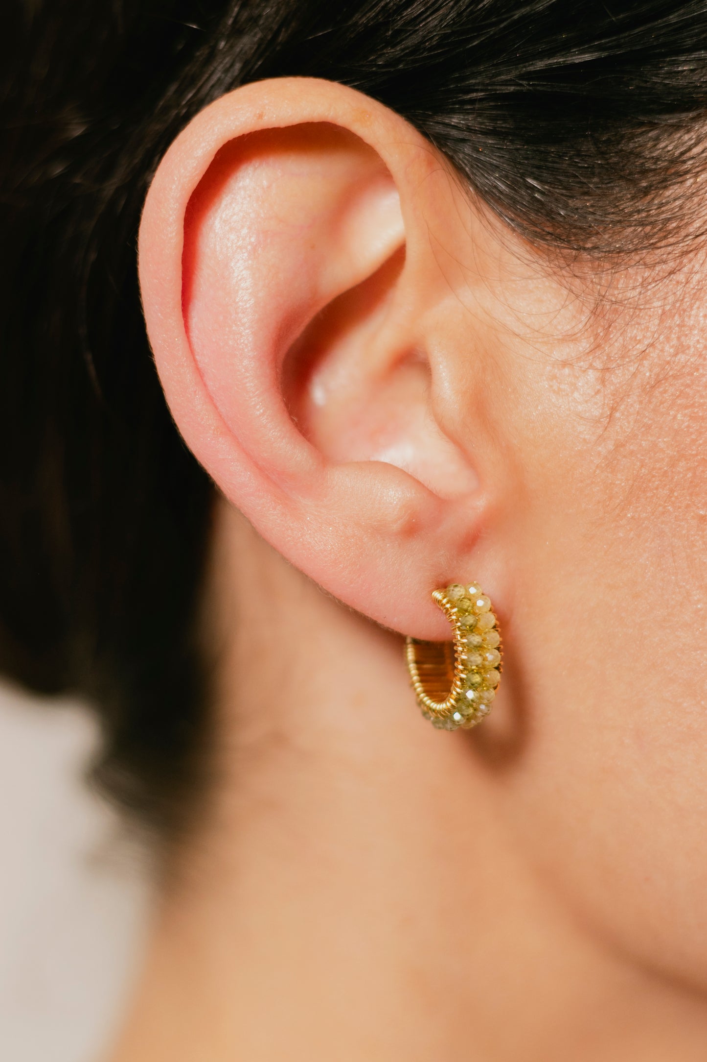 ARRACADA ABANICO DOBLE- VERDE