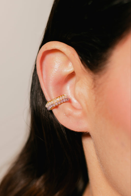 CUFF ABANICO DOBLE- ROSA/LILA