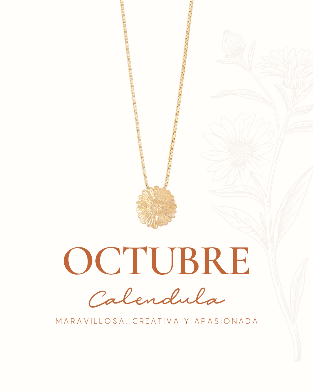 COLLAR ENTRE FLOR, OCTUBRE- CALENDULA