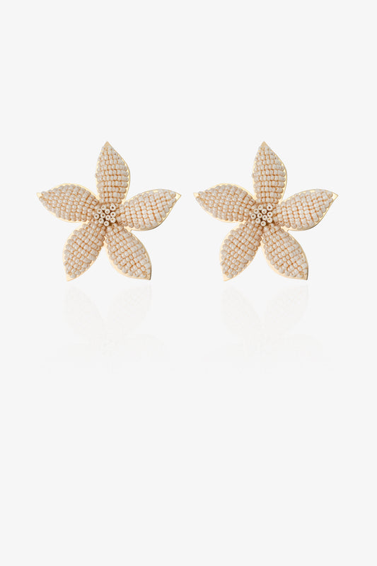 ARETE JAZMIN GRANDE- BLANCO